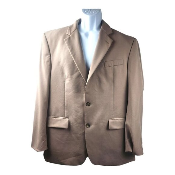 Lauren Ralph Lauren Mens Beige Two-Button Wool Blazer Jacket 42R - Picture 1 of 13